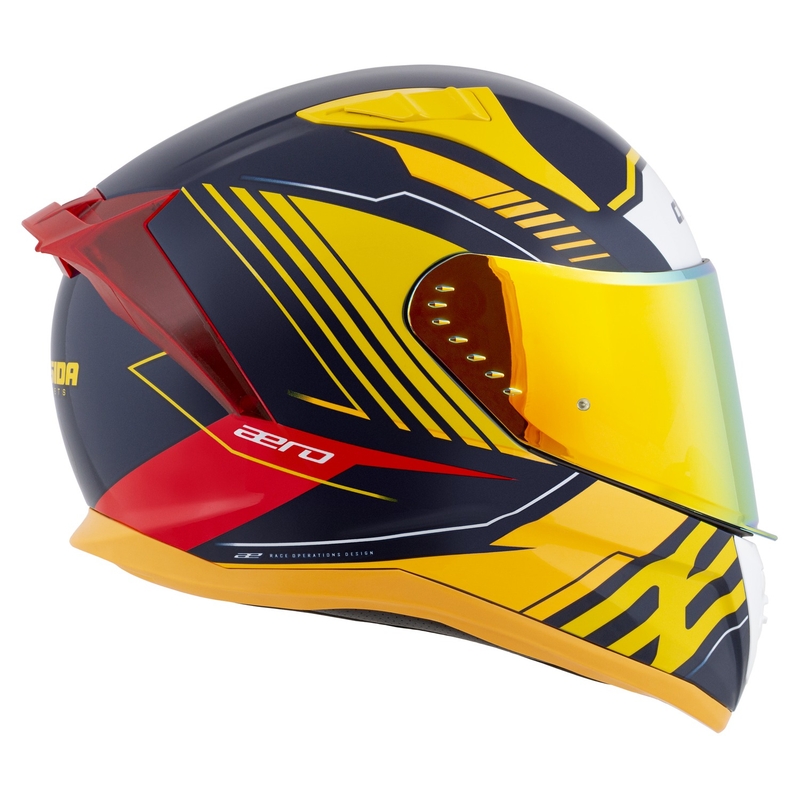 Cassida Moto Integral Cassida Aero Drome Albastru-Galben Fluo-Portocaliu-Rosu-Albastru Deschis-Alb