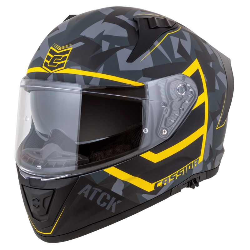 Casca moto integrala Cassida Aero camo gri-negru-galben fluo