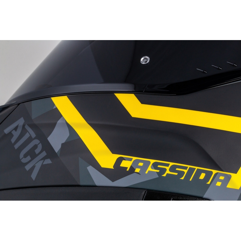 Casca moto integrala Cassida Aero camo gri-negru-galben fluo