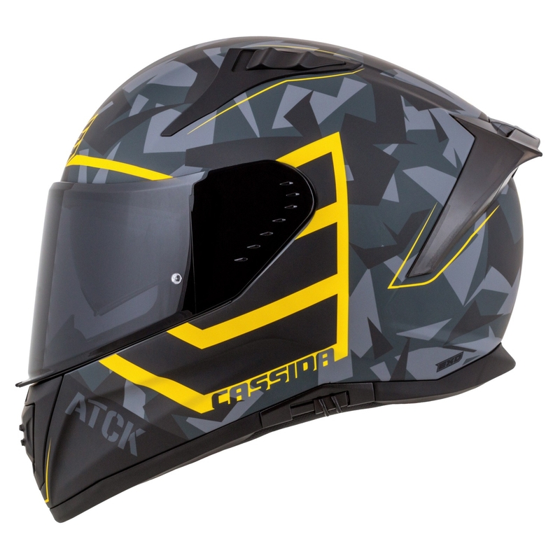 Casca moto integrala Cassida Aero camo gri-negru-galben fluo