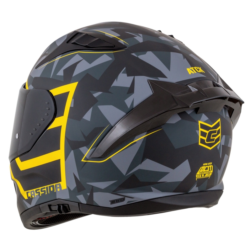 Casca moto integrala Cassida Aero camo gri-negru-galben fluo