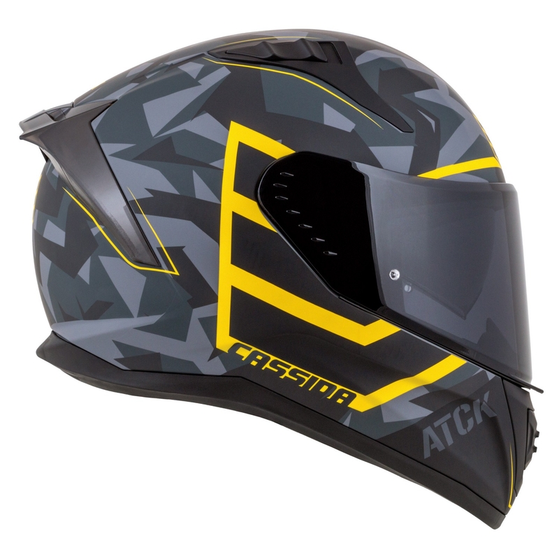 Casca moto integrala Cassida Aero camo gri-negru-galben fluo