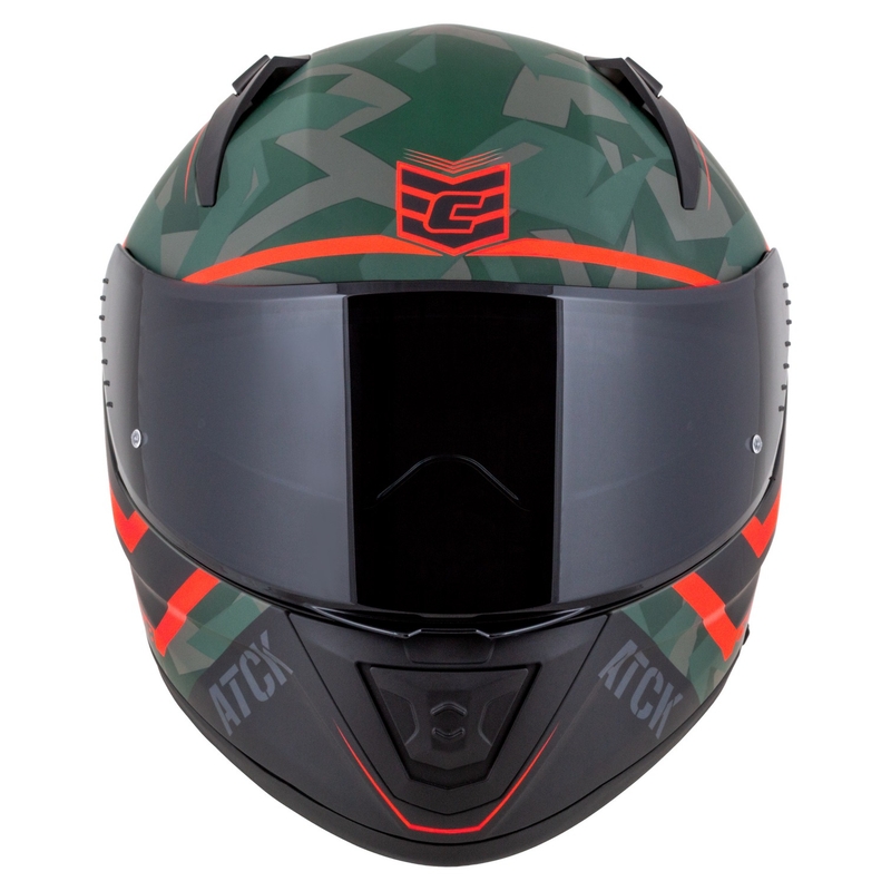 Casca moto integrala Cassida Aero ATCK camo verde-negru-gri-portocaliu