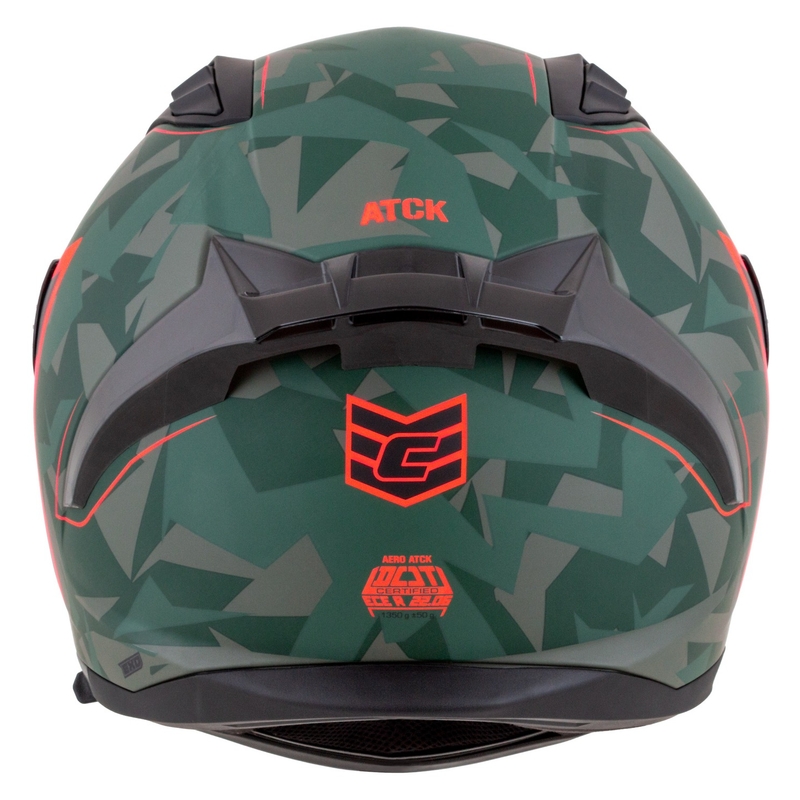 Casca moto integrala Cassida Aero ATCK camo verde-negru-gri-portocaliu