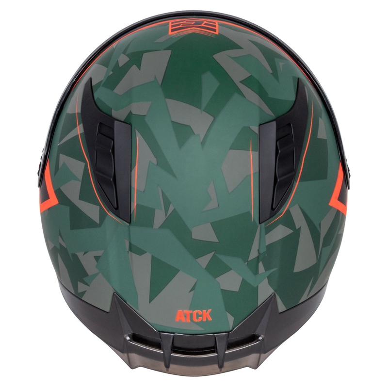 Casca moto integrala Cassida Aero ATCK camo verde-negru-gri-portocaliu