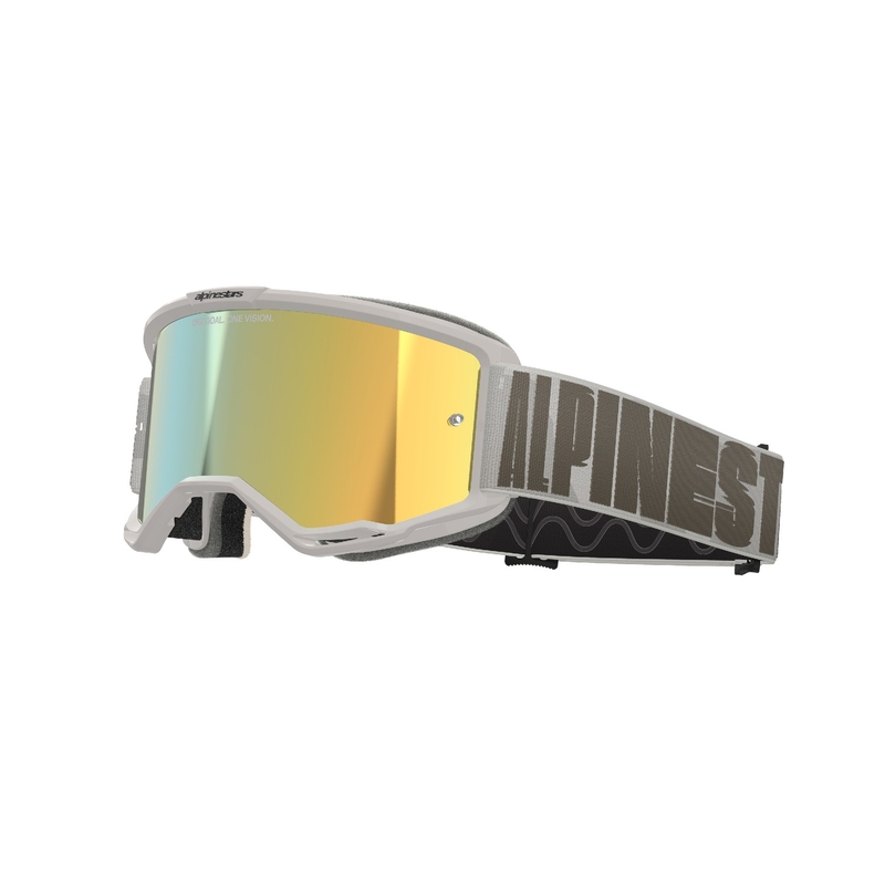 Ochelari de motocross Alpinestars Vision 5 Hollow nisip cu plexiglas auriu oglinda