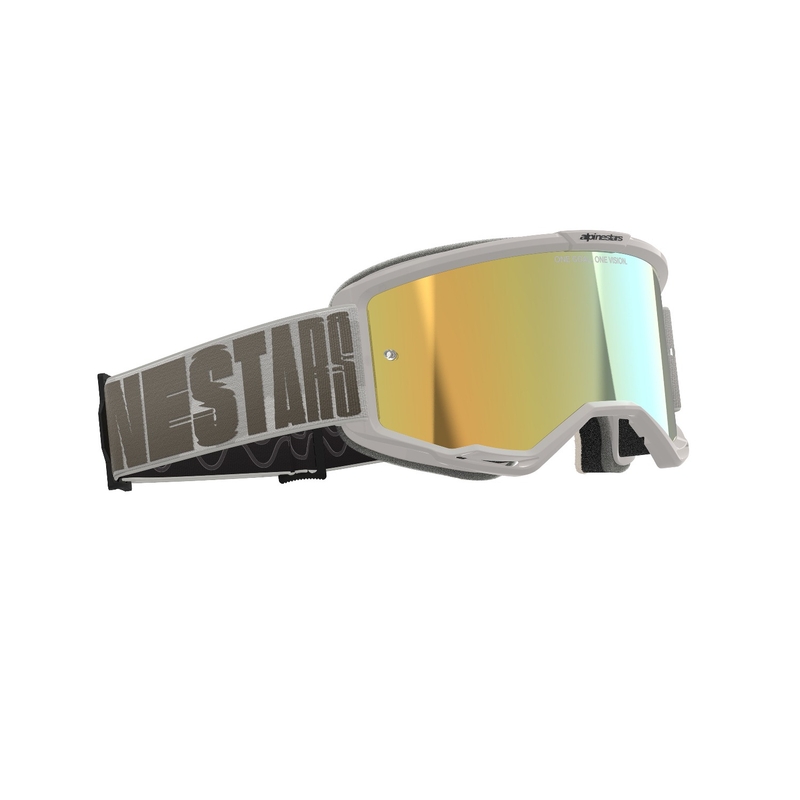 Ochelari de motocross Alpinestars Vision 5 Hollow nisip cu plexiglas auriu oglinda