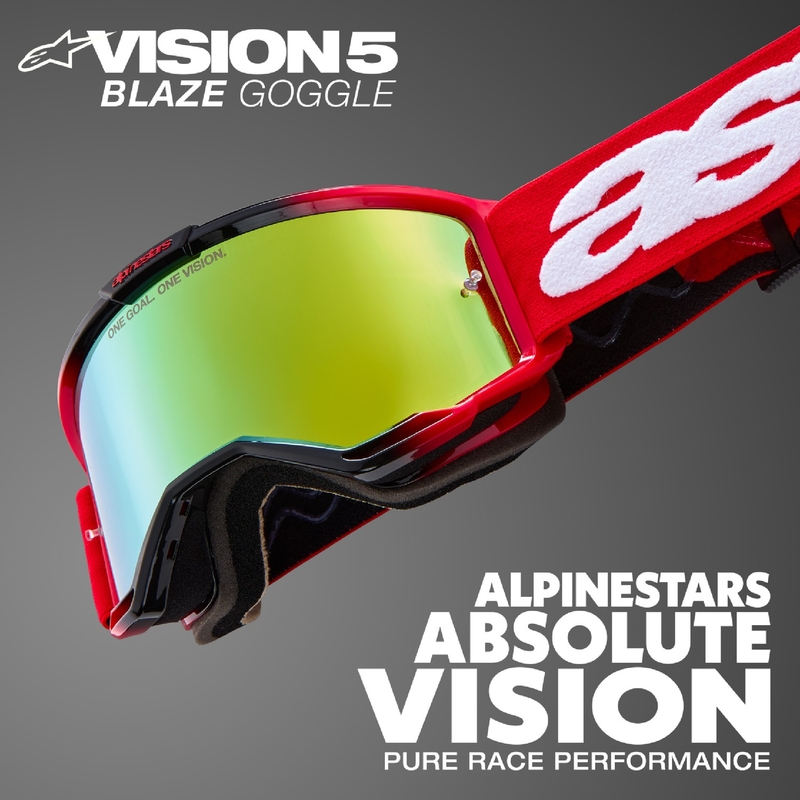 Ochelari de motocross Alpinestars Vision 5 Hollow gri-galben fluo cu plexiglas argintiu oglinda