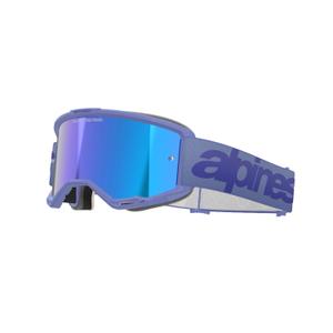 Ochelari de motocross Alpinestars Vision 5 Wordmark violet cu plexiglas albastru oglindă