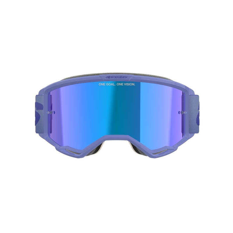 Ochelari de motocross Alpinestars Vision 5 Wordmark violet cu plexiglas albastru oglindă
