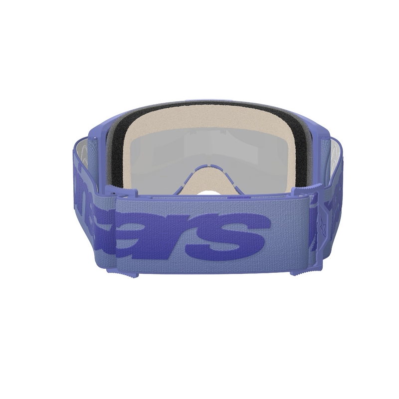 Ochelari de motocross Alpinestars Vision 5 Wordmark violet cu plexiglas albastru oglindă