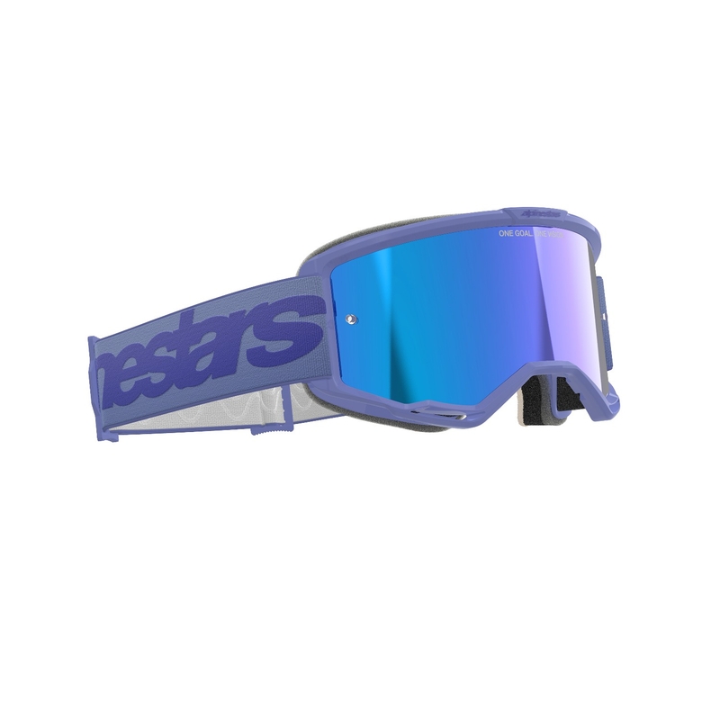 Ochelari de motocross Alpinestars Vision 5 Wordmark violet cu plexiglas albastru oglindă