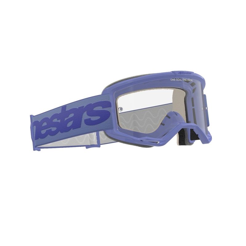 Ochelari de motocross Alpinestars Vision 5 Wordmark violet cu plexiglas transparent