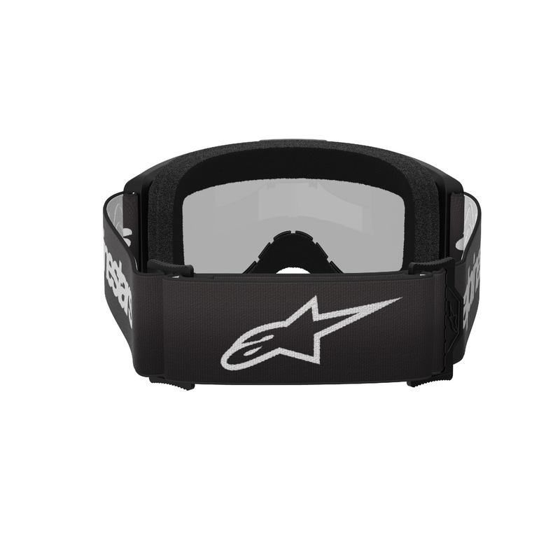 Ochelari de motocross Alpinestars Vision 3 Wordmark negri cu plexiglas argintiu oglinda