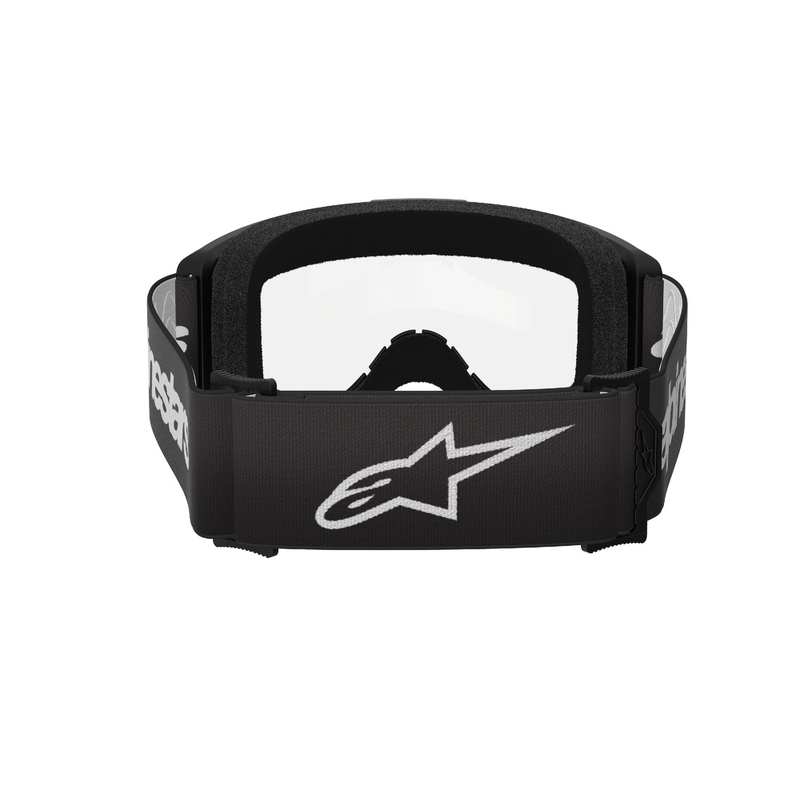 Ochelari de motocross Alpinestars Vision 3 Wordmark negri cu plexiglas transparent