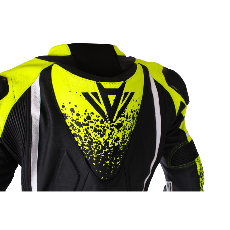 Costum moto RSA GT2 negru-alb-galben fluor vânzare - II. calitate lichidare