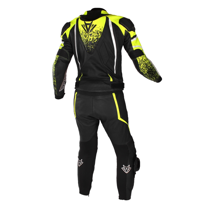 Costum moto RSA GT2 negru-alb-galben fluor vânzare - II. calitate lichidare