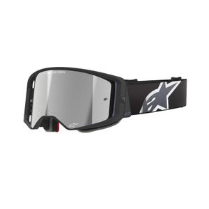 Ochelari de motocross Alpinestars Supertech Corp negru-gri cu lentile argintii