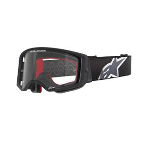 Ochelari de motocross Alpinestars Supertech Corp negru-gri cu lentile transparente