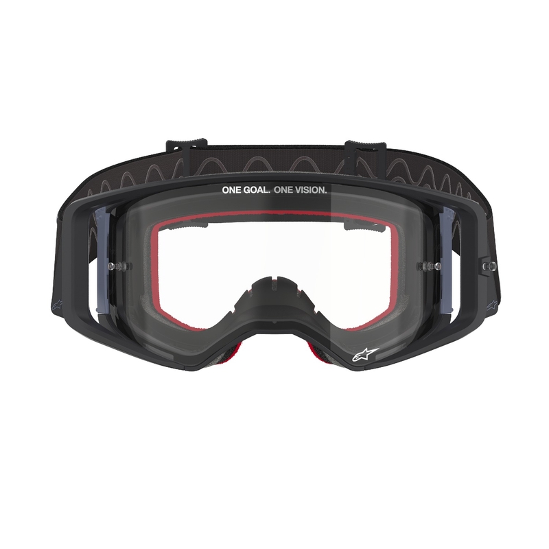 Ochelari de motocross Alpinestars Supertech Corp negru-gri cu lentile transparente