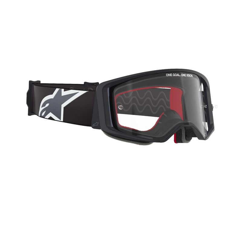 Ochelari de motocross Alpinestars Supertech Corp negru-gri cu lentile transparente