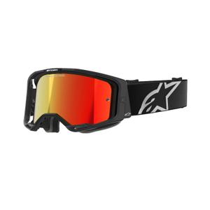 Ochelari de motocross Alpinestars Vision 8 Corp negri cu lentile roșii în oglindă
