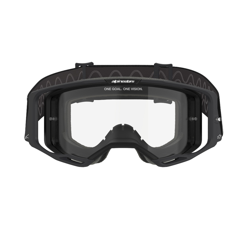 Ochelari de motocross Alpinestars Vision 8 Corp negri cu lentile transparente