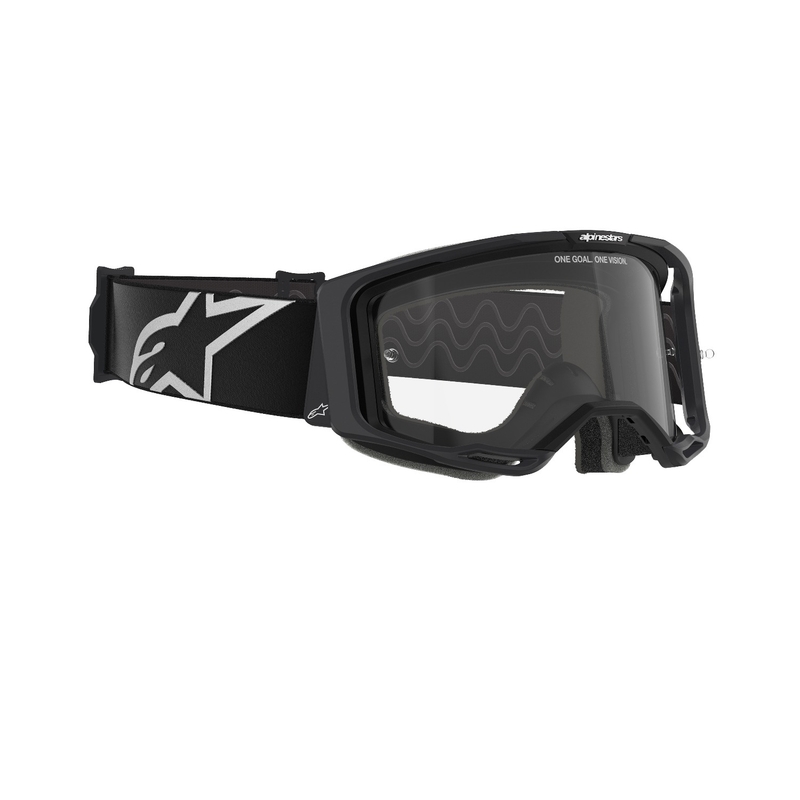 Ochelari de motocross Alpinestars Vision 8 Corp negri cu lentile transparente