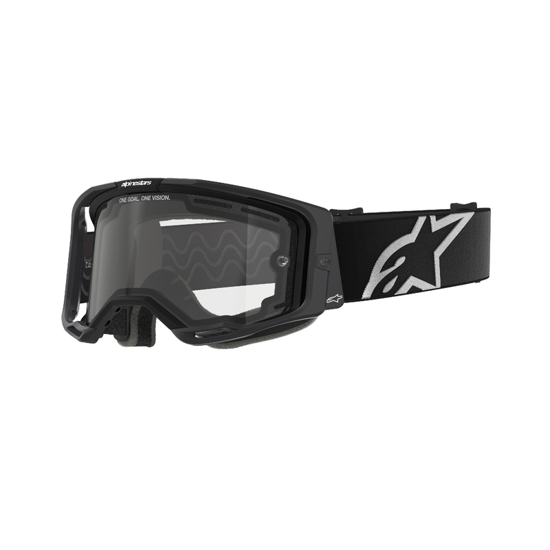 Ochelari de motocross Alpinestars Vision 8 Corp negri cu lentilă dublă anti-aburire
