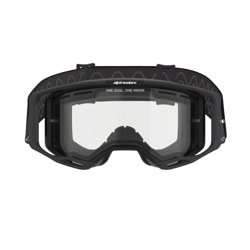 Ochelari de motocross Alpinestars Vision 8 Corp negri cu lentilă dublă anti-aburire