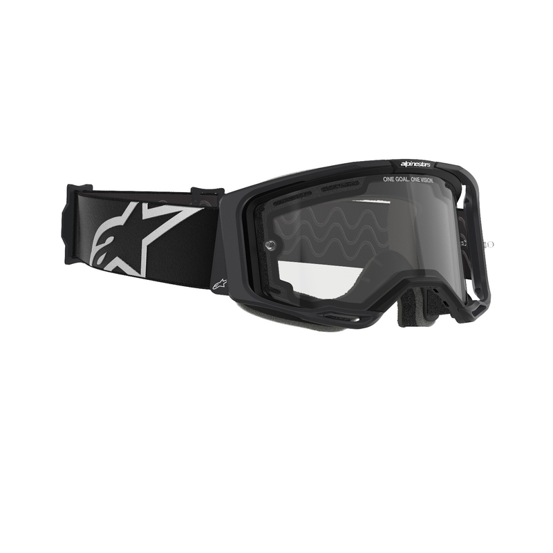 Ochelari de motocross Alpinestars Vision 8 Corp negri cu lentilă dublă anti-aburire