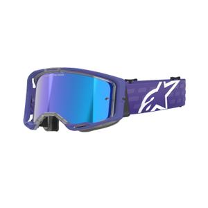 Ochelari de motocross Alpinestars Vision 8 Corp violet cu lentilă albastră în oglindă