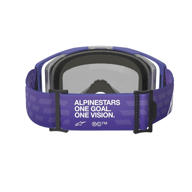 Ochelari de motocross Alpinestars Vision 8 Corp violet cu lentilă albastră în oglindă