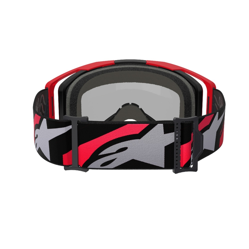 Ochelari de motocross Alpinestars Vision 8 Luar roșu-negru cu lentilă argintie în oglindă