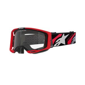 Ochelari de protecție de motocross Alpinestars Vision 8 Luar roșu-negru cu lentilă transparentă