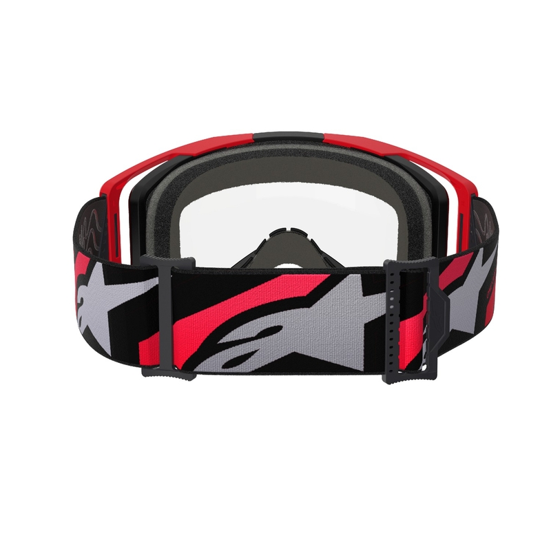 Ochelari de protecție de motocross Alpinestars Vision 8 Luar roșu-negru cu lentilă transparentă