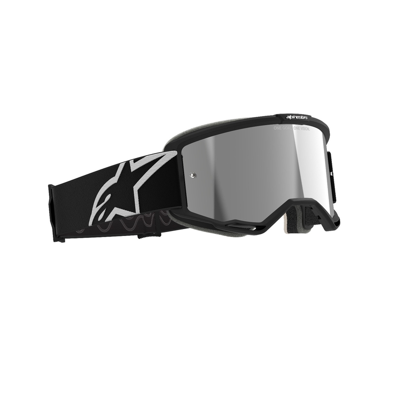Ochelari de motocross Alpinestars Vision 5 Corp negri cu lentile argintie oglinda