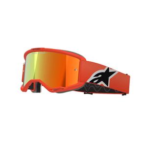 Ochelari de motocross Alpinestars Vision 5 Corp portocaliu cu lentile roșii în oglindă