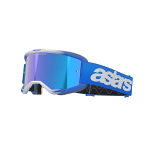 Ochelari de protecție Alpinestars Vision 5 Blaze Blue de motocross cu lentilă cu oglindă albastră