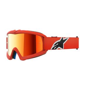 Ochelari de motocross pentru copii Alpinestars Vision Youth Corp portocaliu cu lentile roșii în oglindă