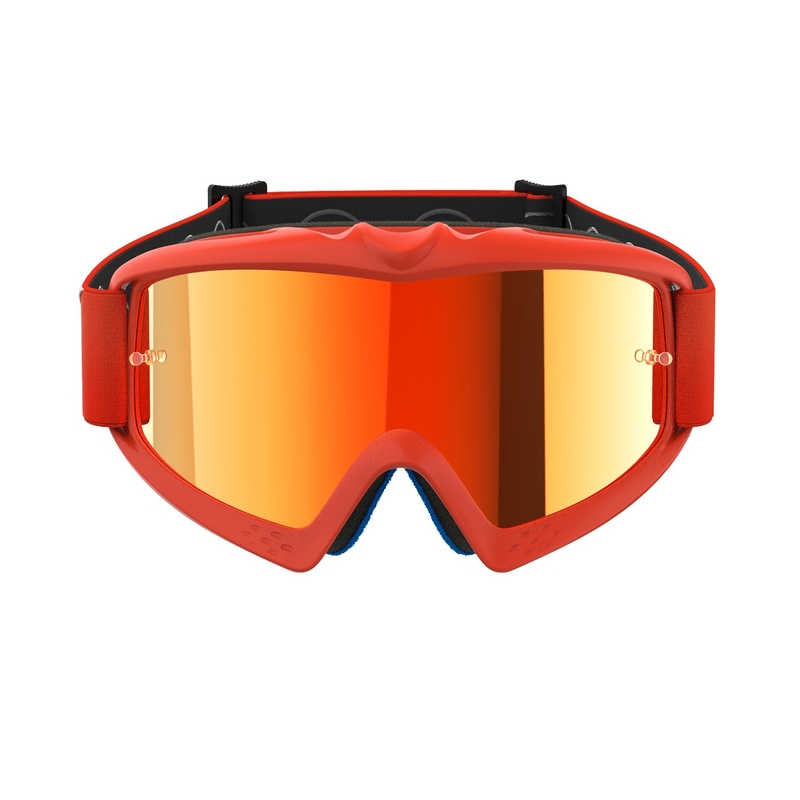 Ochelari de motocross pentru copii Alpinestars Vision Youth Corp portocaliu cu lentile roșii în oglindă