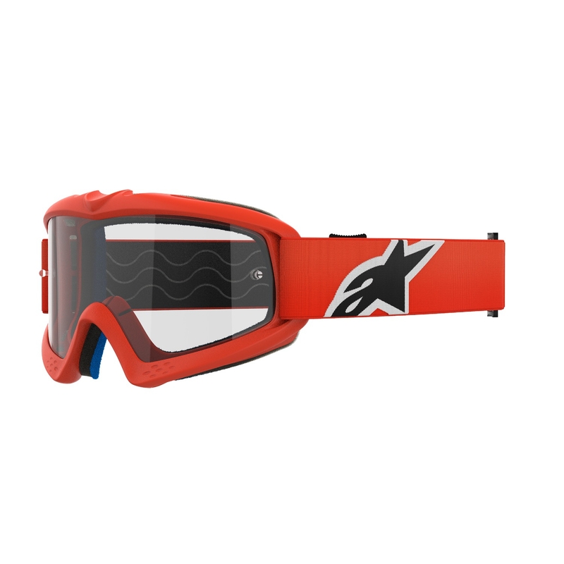 Ochelari de motocross pentru copii Alpinestars Vision Youth Corp portocalii cu lentile transparente