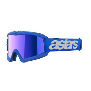 Ochelari de motocross pentru copii Alpinestars Vision Youth Blaze albaștri cu lentilă albastră în oglindă