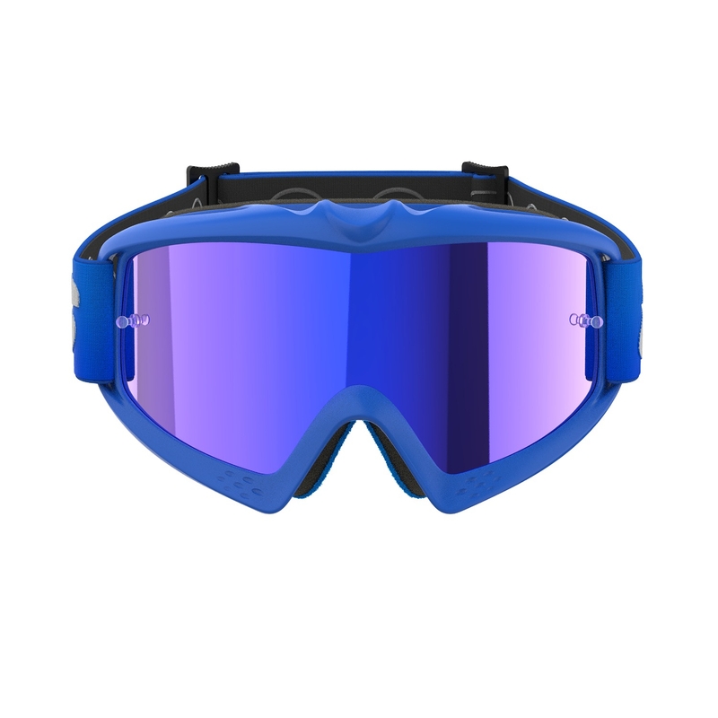 Ochelari de motocross pentru copii Alpinestars Vision Youth Blaze albaștri cu lentilă albastră în oglindă