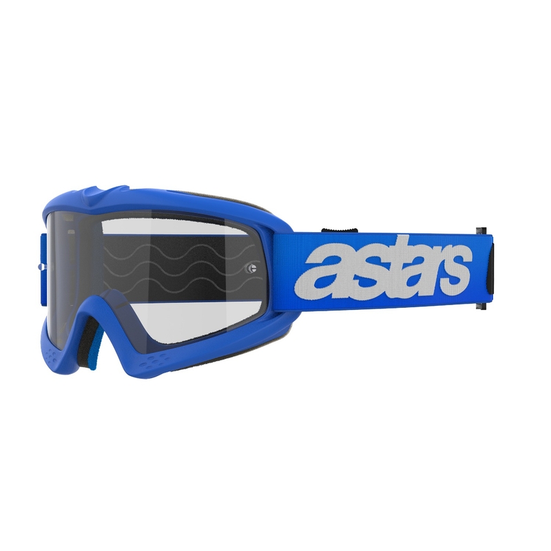 Ochelari de protecție Alpinestars Vision Youth Blaze albaștri de motocross cu lentile transparente