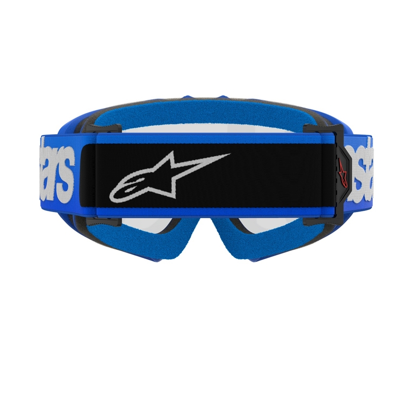 Ochelari de protecție Alpinestars Vision Youth Blaze albaștri de motocross cu lentile transparente