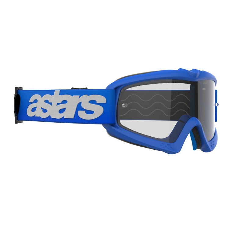 Ochelari de protecție Alpinestars Vision Youth Blaze albaștri de motocross cu lentile transparente