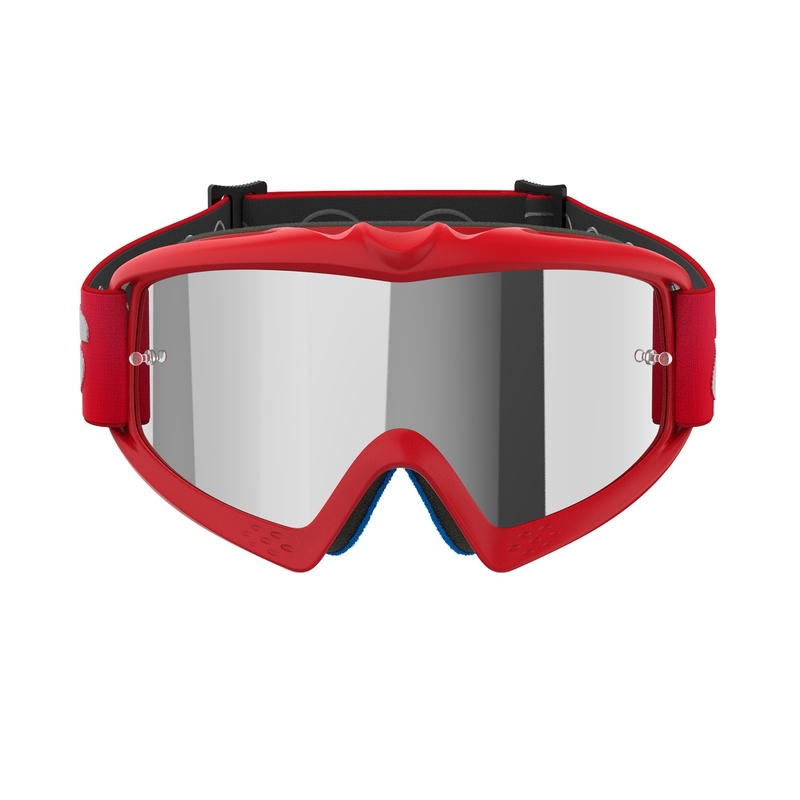 Ochelari de motocross Alpinestars Vision Youth Blaze Red cu lentile argintie cu oglinda