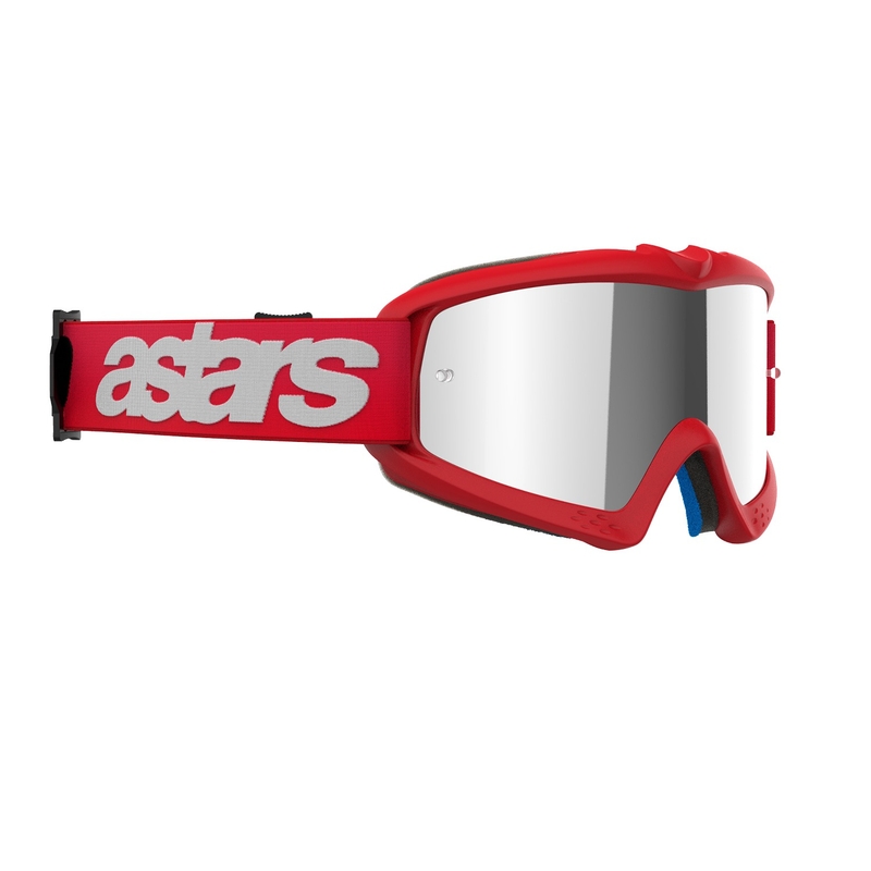 Ochelari de motocross Alpinestars Vision Youth Blaze Red cu lentile argintie cu oglinda