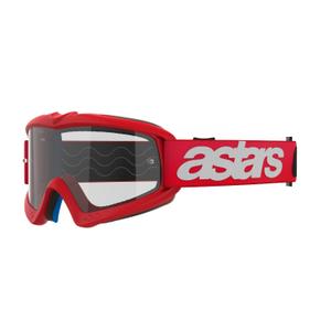 Ochelari de protecție roșii de motocross Alpinestars Vision Youth Blaze cu lentile transparente